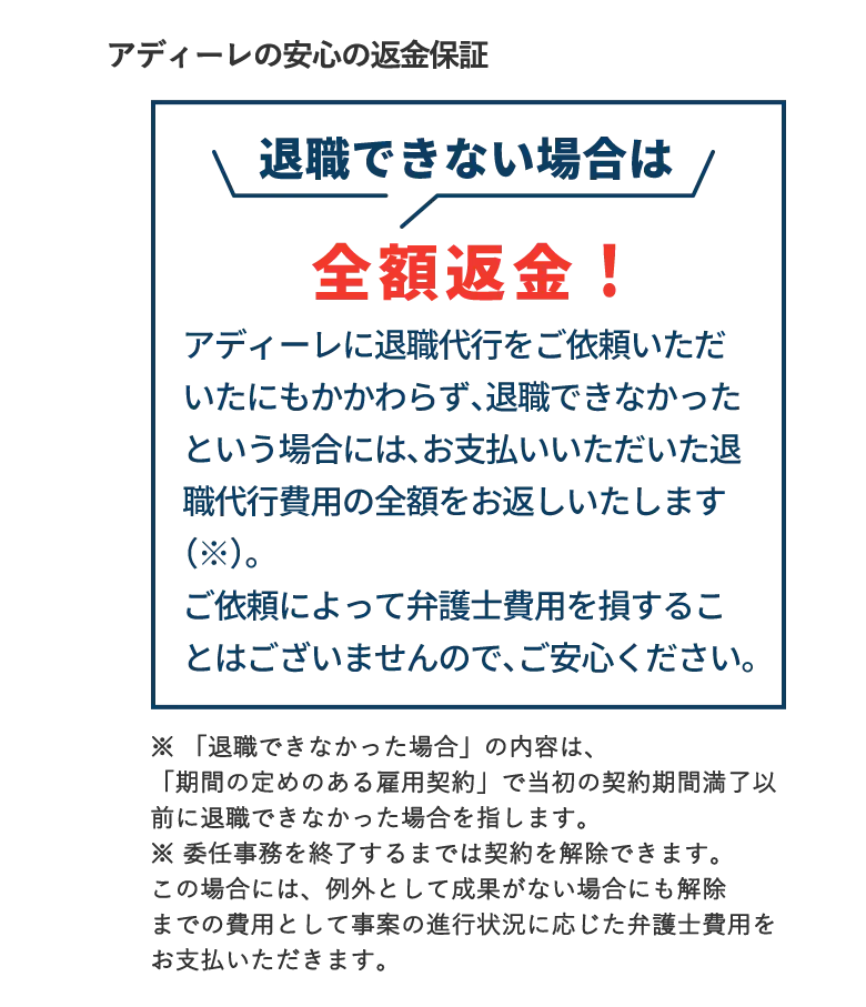 退職できない場合は全額返金